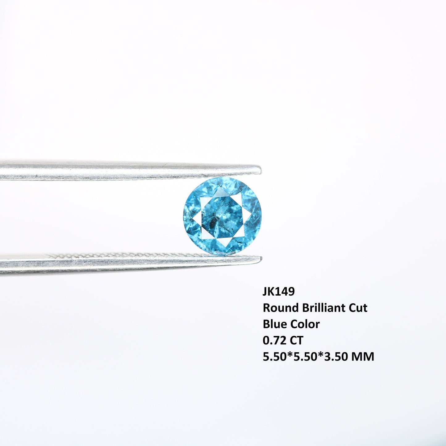 0.72 CT Blue Round Brilliant Cut Galaxy Fancy Diamond | Ideal for Wedding Rings and Gold Jewelry | High-Quality Loose Gemstone