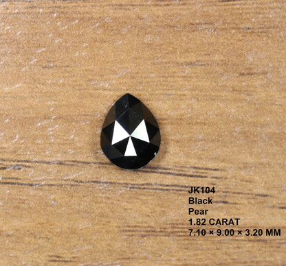 1.82 CT Fancy Black Pear Shape Diamond Polished Loose Gem for Custom Wedding Jewelry |Unique Ring, Necklace, and Earring for Gold Collection