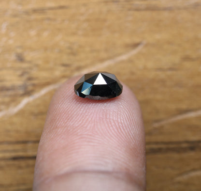 1.46 CT Oval Black Galaxy Diamond | Natural Loose Gemstone for Promise Ring, Gift for Her, Jewelry Making