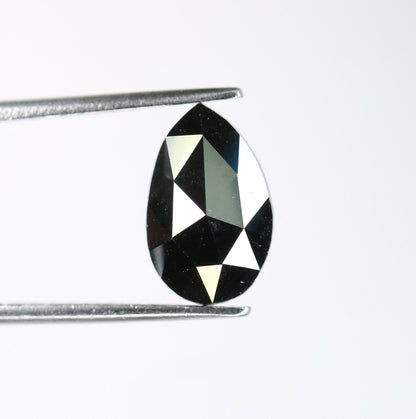 1.86 CT 7MM Fancy Black Pear Shape Diamond | Polished Loose Salt and Pepper Gem for Custom Designer Jewelry | Perfect for Rings, Necklaces