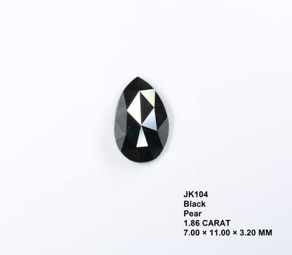 1.86 CT 7MM Fancy Black Pear Shape Diamond | Polished Loose Salt and Pepper Gem for Custom Designer Jewelry | Perfect for Rings, Necklaces