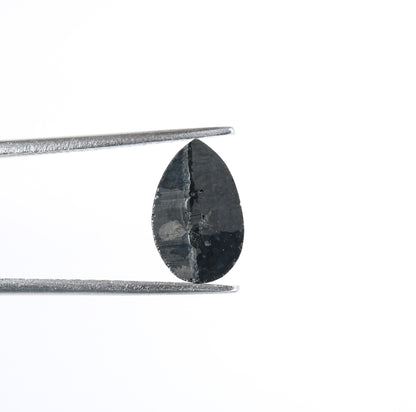 1.86 CT 7MM Fancy Black Pear Shape Diamond | Polished Loose Salt and Pepper Gem for Custom Designer Jewelry | Perfect for Rings, Necklaces