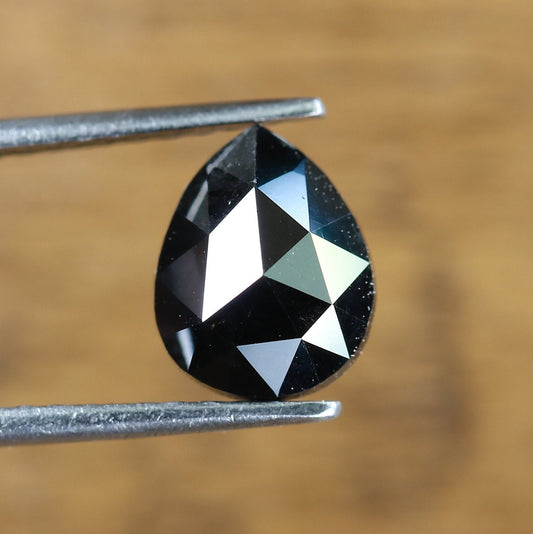 1.71 CT Popular Pear Cut Loose Black Fancy Diamond | Unique Gem for Custom Halo Ring | Elegant Gold Jewelry Accent for Engagement