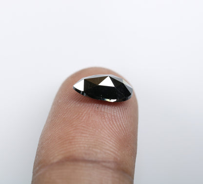 1.86 CT 7MM Fancy Black Pear Shape Diamond | Polished Loose Salt and Pepper Gem for Custom Designer Jewelry | Perfect for Rings, Necklaces
