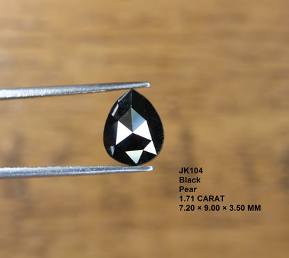 1.71 CT Popular Pear Cut Loose Black Fancy Diamond | Unique Gem for Custom Halo Ring | Elegant Gold Jewelry Accent for Engagement