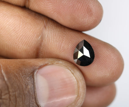 1.71 CT Popular Pear Cut Loose Black Fancy Diamond | Unique Gem for Custom Halo Ring | Elegant Gold Jewelry Accent for Engagement