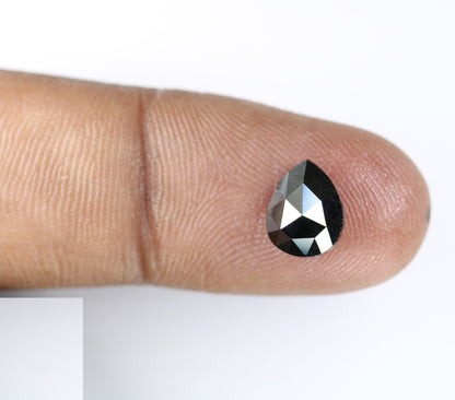 1.71 CT Popular Pear Cut Loose Black Fancy Diamond | Unique Gem for Custom Halo Ring | Elegant Gold Jewelry Accent for Engagement