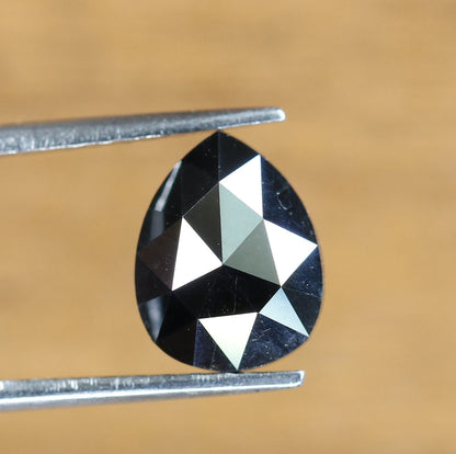 1.71 CT Loose Black Fancy Pear Cut Diamond | Ideal Gem for Custom Halo Engagement Ring | Unique Gold Jewelry Accent | Ethical Diamond Option
