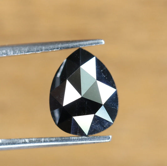 1.71 CT Loose Black Fancy Pear Cut Diamond | Ideal Gem for Custom Halo Engagement Ring | Unique Gold Jewelry Accent | Ethical Diamond Option