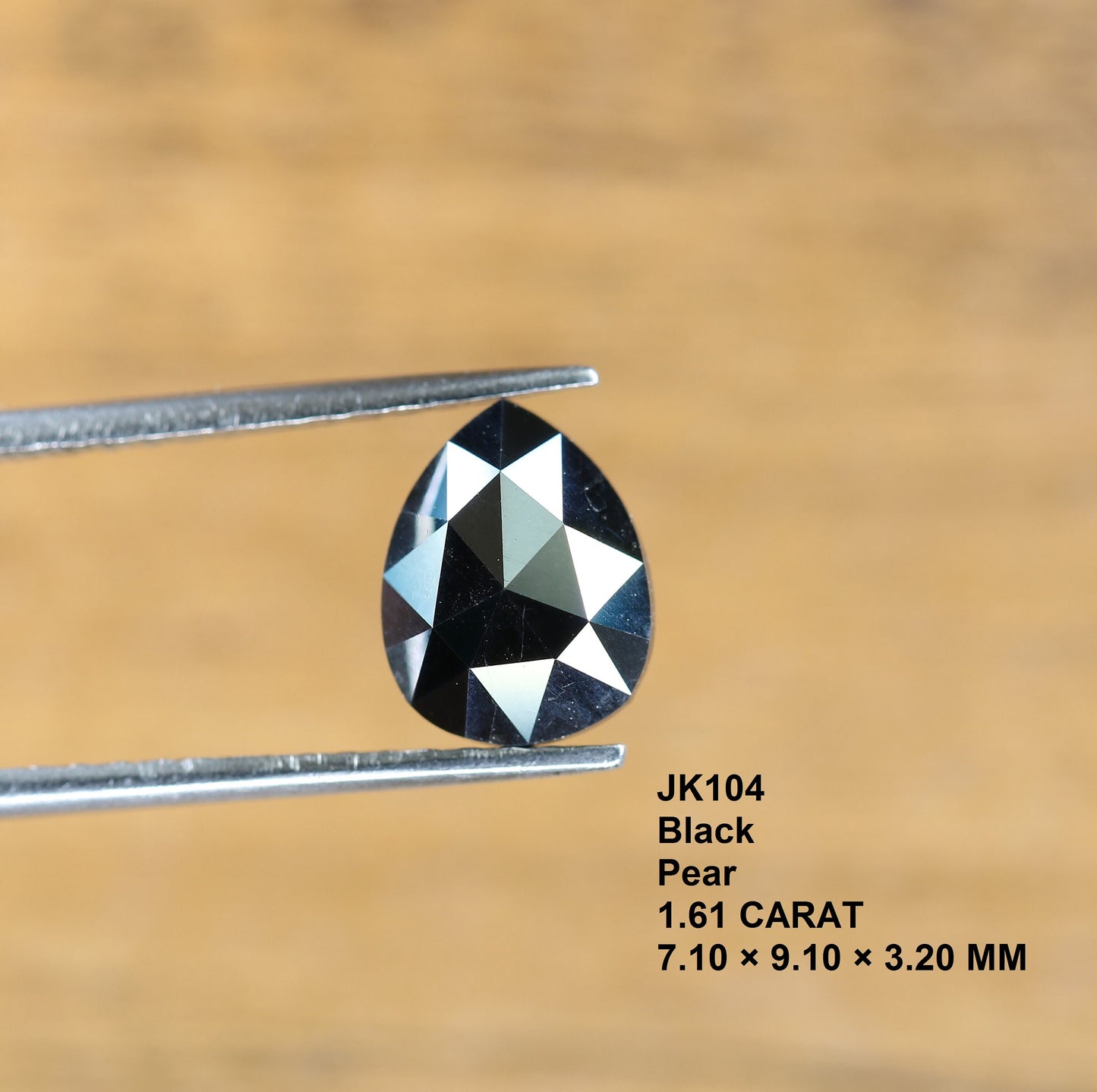 1.71 CT Loose Black Fancy Pear Cut Diamond | Ideal Gem for Custom Halo Engagement Ring | Unique Gold Jewelry Accent | Ethical Diamond Option