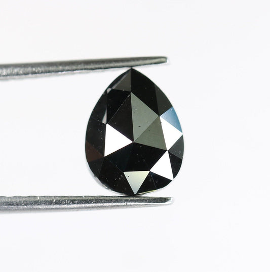 1.93 CT Natural Black Pear Cut Polished Diamond | Elegant Gem for Custom Engagement Ring | Unique Mother’s Day Gift