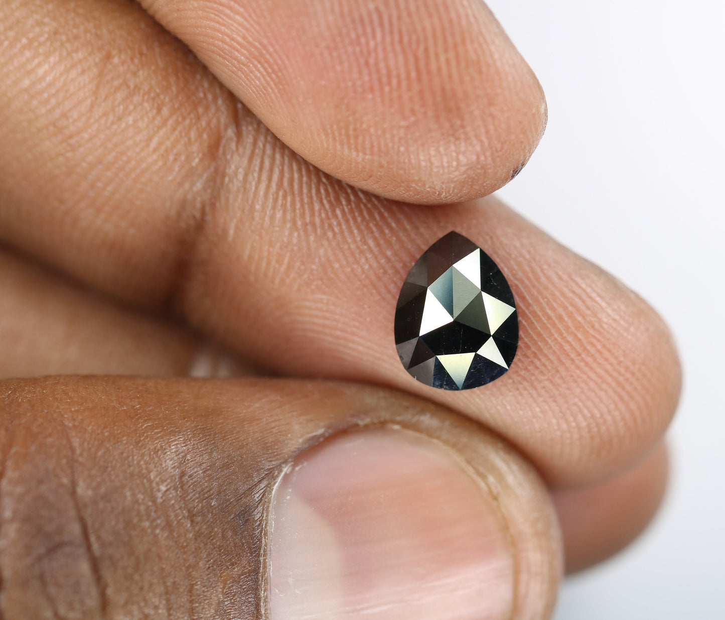 1.71 CT Loose Black Fancy Pear Cut Diamond | Ideal Gem for Custom Halo Engagement Ring | Unique Gold Jewelry Accent | Ethical Diamond Option
