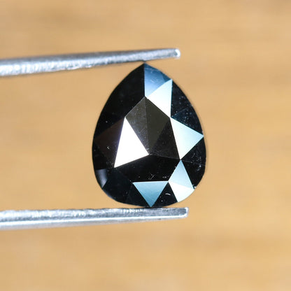2.28 CT Pear Shape Black Fancy Diamond | Stunning Gem for Custom Engagement Ring | Unique Gold Ring Accent | Ethical Choice