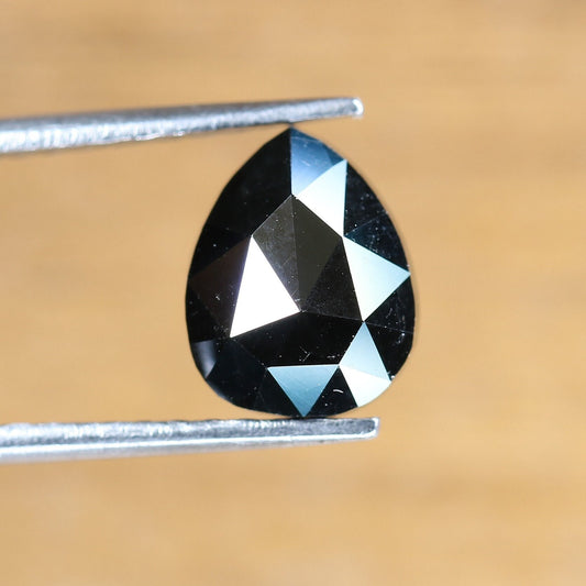 2.28 CT Pear Shape Black Fancy Diamond | Stunning Gem for Custom Engagement Ring | Unique Gold Ring Accent | Ethical Choice