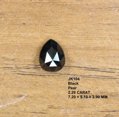 2.28 CT Pear Shape Black Fancy Diamond | Stunning Gem for Custom Engagement Ring | Unique Gold Ring Accent | Ethical Choice