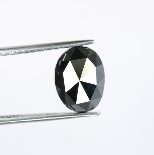 2.76 CT Natural Loose Oval Salt and Pepper Diamond | Oval Cut Rose Cut Diamond for Earrings, Necklace, Jewelry, Ring