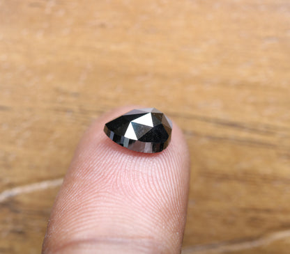 2.28 CT Pear Shape Black Fancy Diamond | Stunning Gem for Custom Engagement Ring | Unique Gold Ring Accent | Ethical Choice