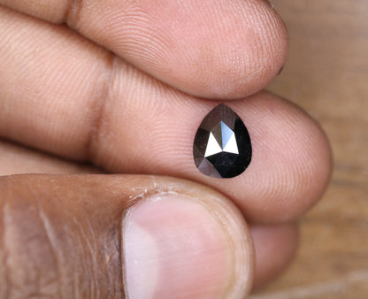 2.28 CT Pear Shape Black Fancy Diamond | Stunning Gem for Custom Engagement Ring | Unique Gold Ring Accent | Ethical Choice