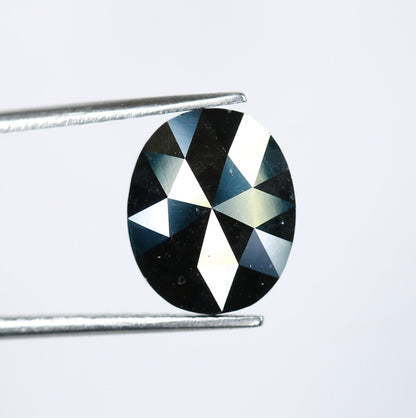 2.97 CT Polished Oval Cut Black Fancy Diamond | Loose Diamond for Engagement Ring, Gold Ring