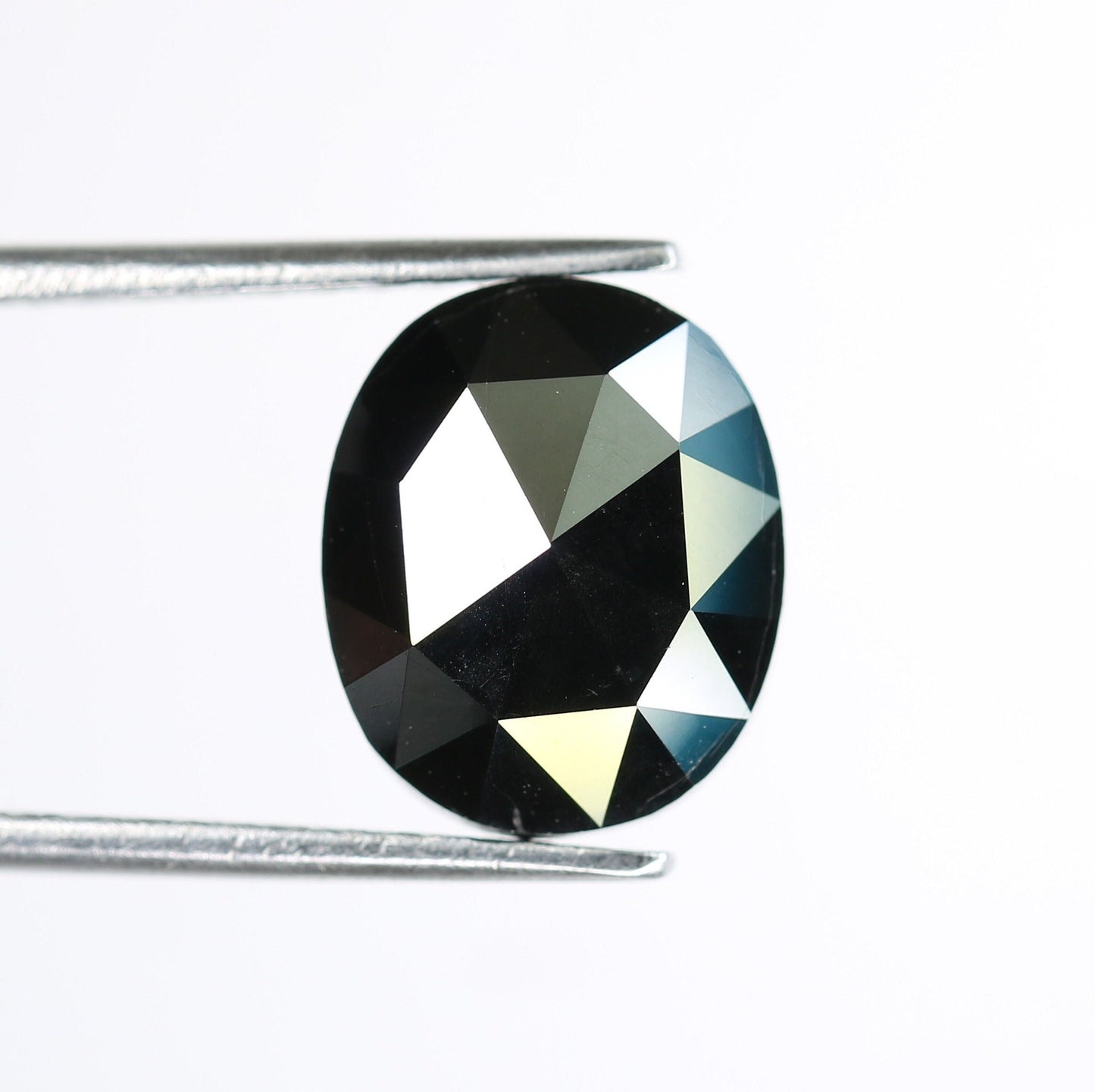 4.10 CT Natural Loose Oval Salt and Pepper Diamond | Oval Rose Cut Loose Diamond for Pendant, Ring, Earrings