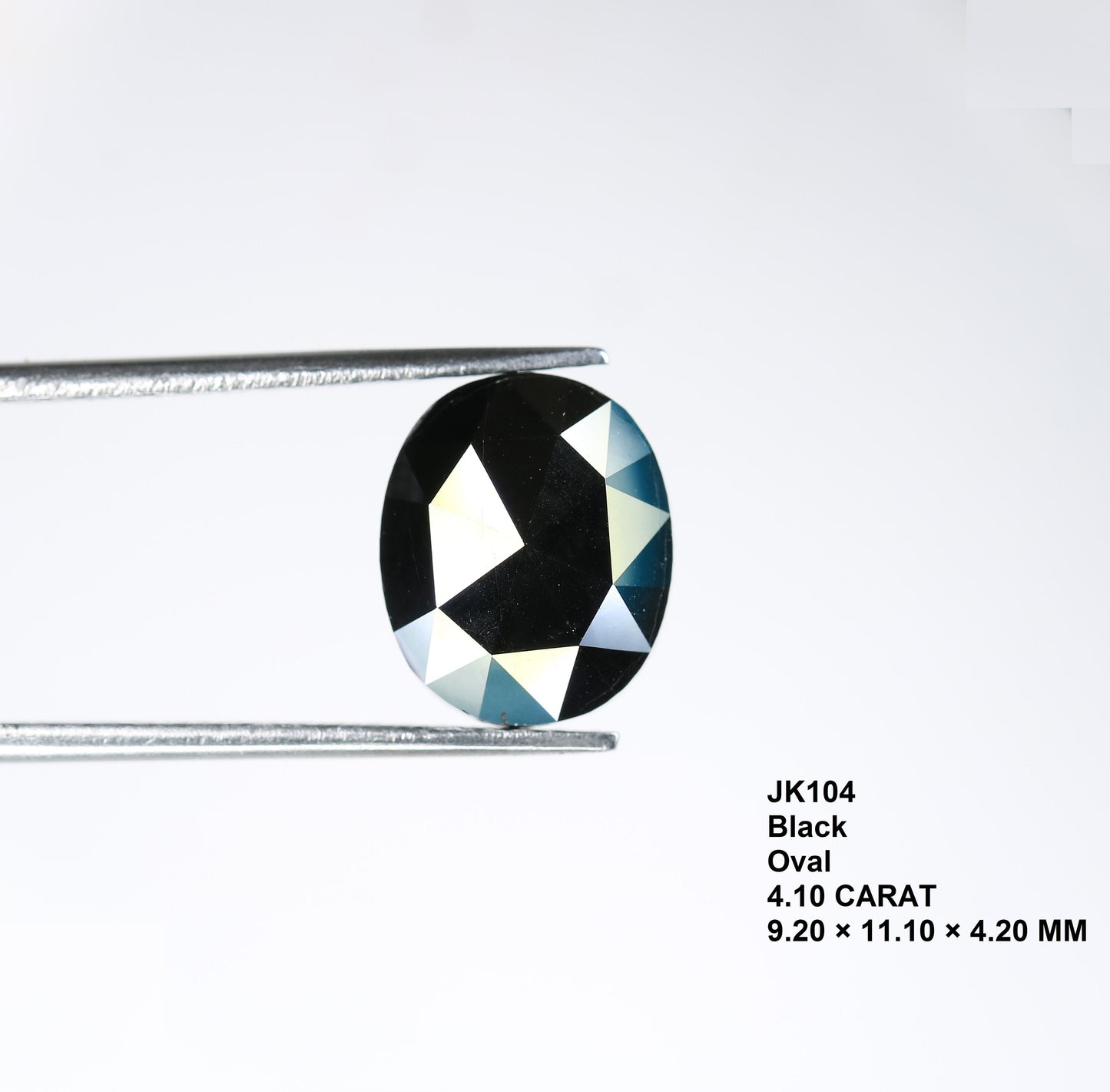 4.10 CT Natural Loose Oval Salt and Pepper Diamond | Oval Rose Cut Loose Diamond for Pendant, Ring, Earrings