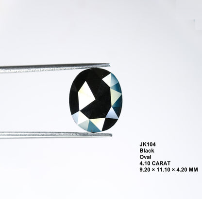 4.10 CT Natural Loose Oval Salt and Pepper Diamond | Oval Rose Cut Loose Diamond for Pendant, Ring, Earrings