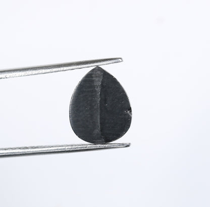 3.48 CT Heated Black Pear Shape Diamond | Natural Loose Gem for Unique Jewelry Designs | Salt and Pepper Accent for Fancy Creations