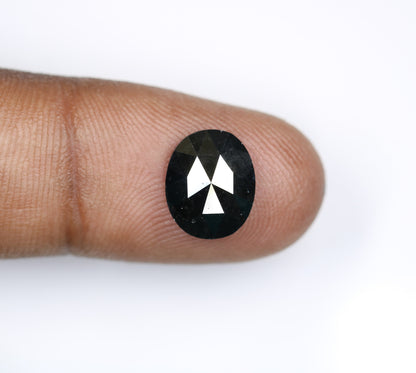 2.97 CT Polished Oval Cut Black Fancy Diamond | Loose Diamond for Engagement Ring, Gold Ring