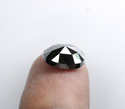 4.10 CT Natural Loose Oval Salt and Pepper Diamond | Oval Rose Cut Loose Diamond for Pendant, Ring, Earrings