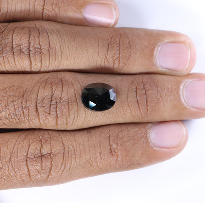 4.10 CT Natural Loose Oval Salt and Pepper Diamond | Oval Rose Cut Loose Diamond for Pendant, Ring, Earrings