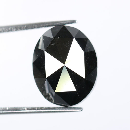 6.10 CT Oval Black Diamond | Fancy Oval Cut Polished Loose Natural Salt and Pepper Diamond for Ring, Necklace, Earrings