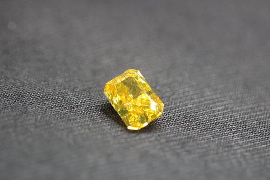 Lab-Created Fancy Intense Yellow Emerald Cut Diamond (3.34ct) - Lab-Grown Diamond -Certified, Ethical, Affordable