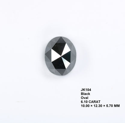 6.10 CT Oval Black Diamond | Fancy Oval Cut Polished Loose Natural Salt and Pepper Diamond for Ring, Necklace, Earrings