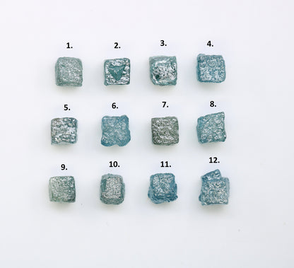 Raw Congo Blue Rough Diamond | Uncut Cube Shape Gemstone | Unique Blue Diamonds for Gold Jewelry | Ideal for Earrings & Bridal Rings