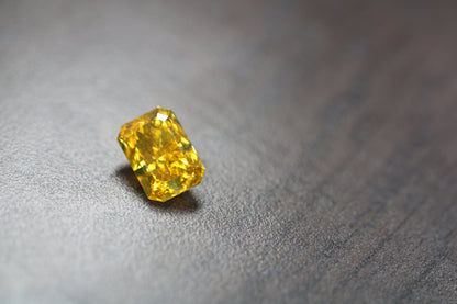 Lab-Created Fancy Intense Yellow Emerald Cut Diamond (3.34ct) - Lab-Grown Diamond -Certified, Ethical, Affordable