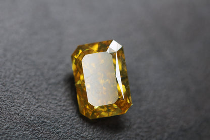Lab-Created Fancy Intense Yellow Emerald Cut Diamond (3.34ct) - Lab-Grown Diamond -Certified, Ethical, Affordable
