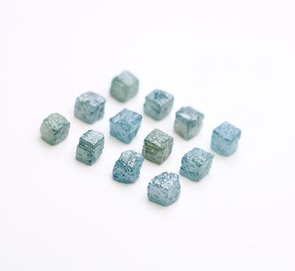 Raw Congo Blue Rough Diamond | Uncut Cube Shape Gemstone | Unique Blue Diamonds for Gold Jewelry | Ideal for Earrings & Bridal Rings