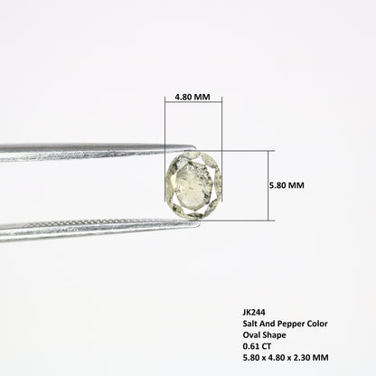 0.61 CT Elegant Salt and Pepper Oval Diamond | Perfect for Wedding Ring, Jewelry for Multiple Occasions, Gold Ring