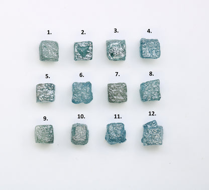 Raw Congo Blue Rough Diamond | Uncut Cube Shape Gemstone | Unique Blue Diamonds for Gold Jewelry | Ideal for Earrings & Bridal Rings