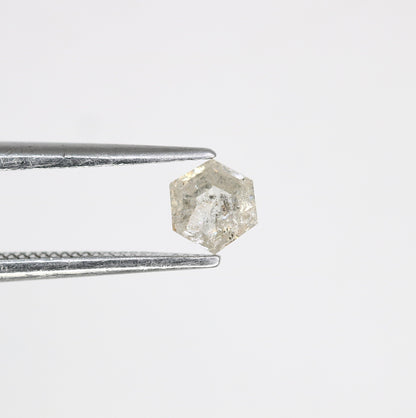 0.37 CT Natural Loose Hexagon - Salt and Pepper Hexagon For Rings - Rings Gifts For Wedding -  Fancy Gift for Her - Handmade Diamond