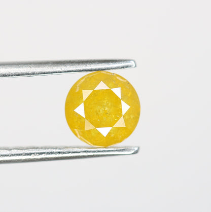 0.94 CT Yellow Round Brilliant Cut Diamond | Ideal for Engagement Rings and Wedding Jewelry | Prong Set | Perfect Gift for Her | Gold Ring