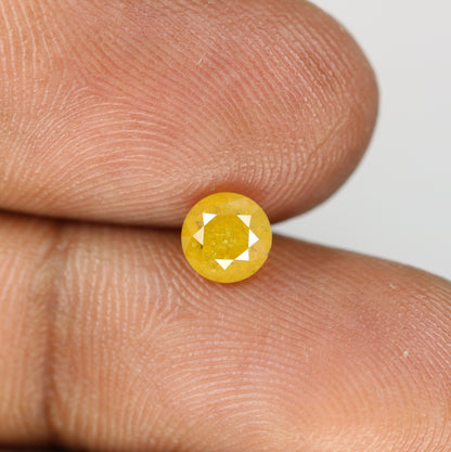 0.94 CT Yellow Round Brilliant Cut Diamond | Ideal for Engagement Rings and Wedding Jewelry | Prong Set | Perfect Gift for Her | Gold Ring