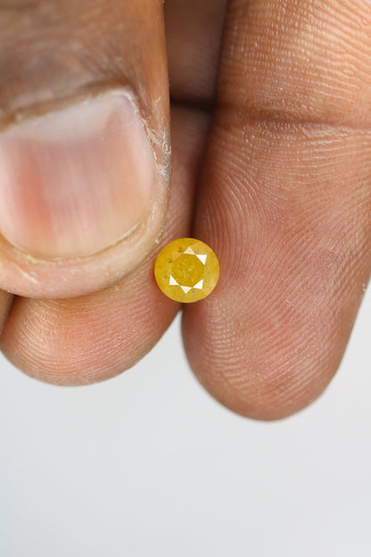 0.94 CT Yellow Round Brilliant Cut Diamond | Ideal for Engagement Rings and Wedding Jewelry | Prong Set | Perfect Gift for Her | Gold Ring