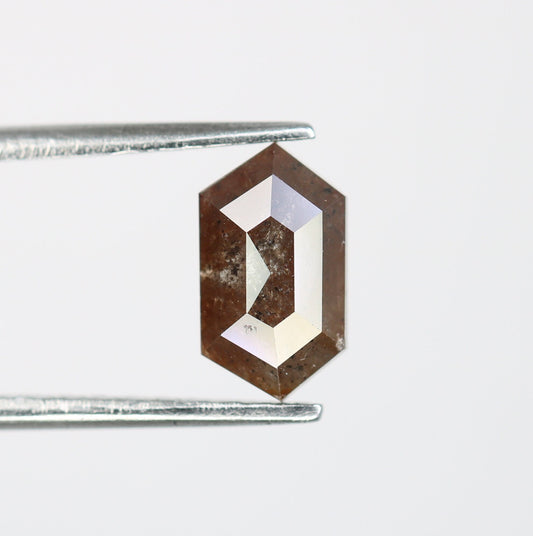 1.25 CT Natural Loose Hexagon - Salt and Pepper Hexagon For Rings - Rings Gifts For Wedding -  Fancy Gift for Her - Handmade Diamond