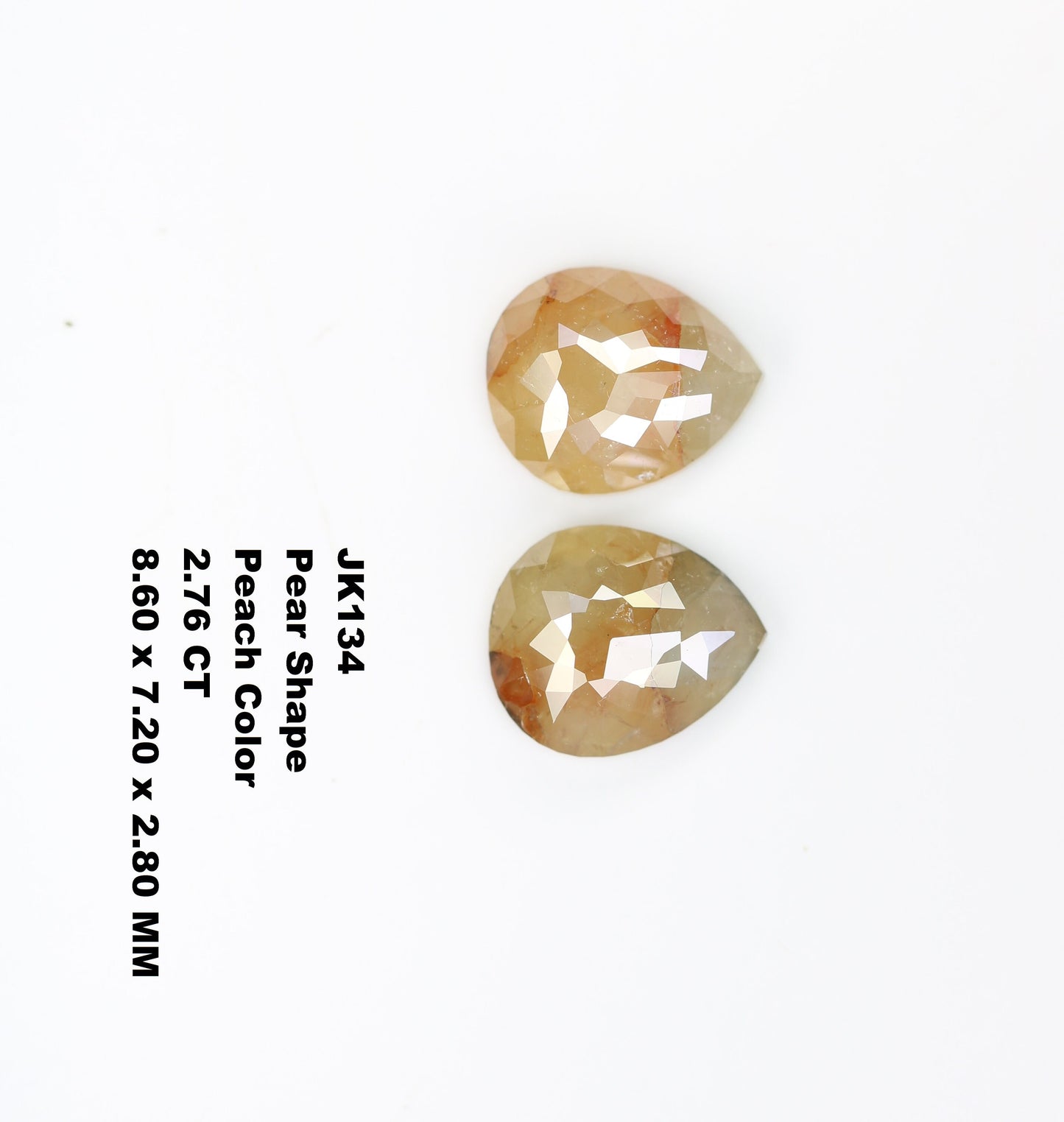 2.76 CT Pear Shape Peach Rustic Diamond | Unique Custom Proposal Ring | Stunning Pendant Gift for Wife or Him
