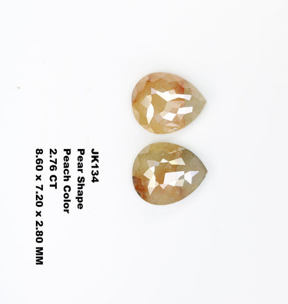 2.76 CT Pear Shape Peach Rustic Diamond | Unique Custom Proposal Ring | Stunning Pendant Gift for Wife or Him
