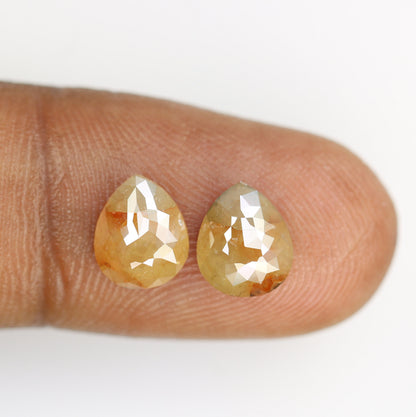 2.76 CT Pear Shape Peach Rustic Diamond | Unique Custom Proposal Ring | Stunning Pendant Gift for Wife or Him