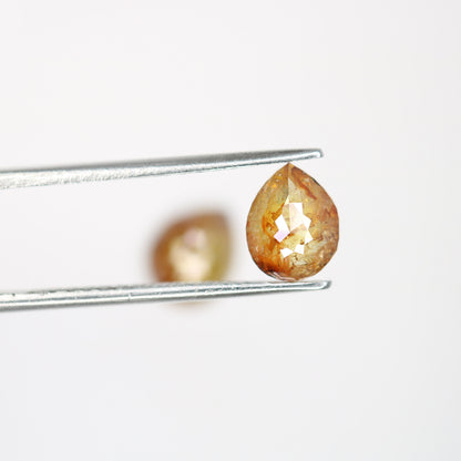 1.93 CT Pear Shape Yellow Color Rustic Diamond | Gem for Custom Wedding Ring | Pear Halo and Prong Set Design | Perfect Gift for Wife |