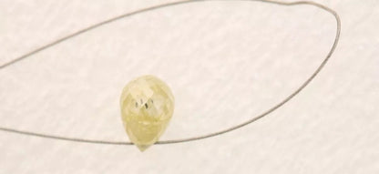 0.63 CT 5.20 MM Natural Light Yellow Loose Tear Drop Drilled Diamond Bead – Elegant Raw Diamond for Necklaces, Bracelets, Jewelry Making
