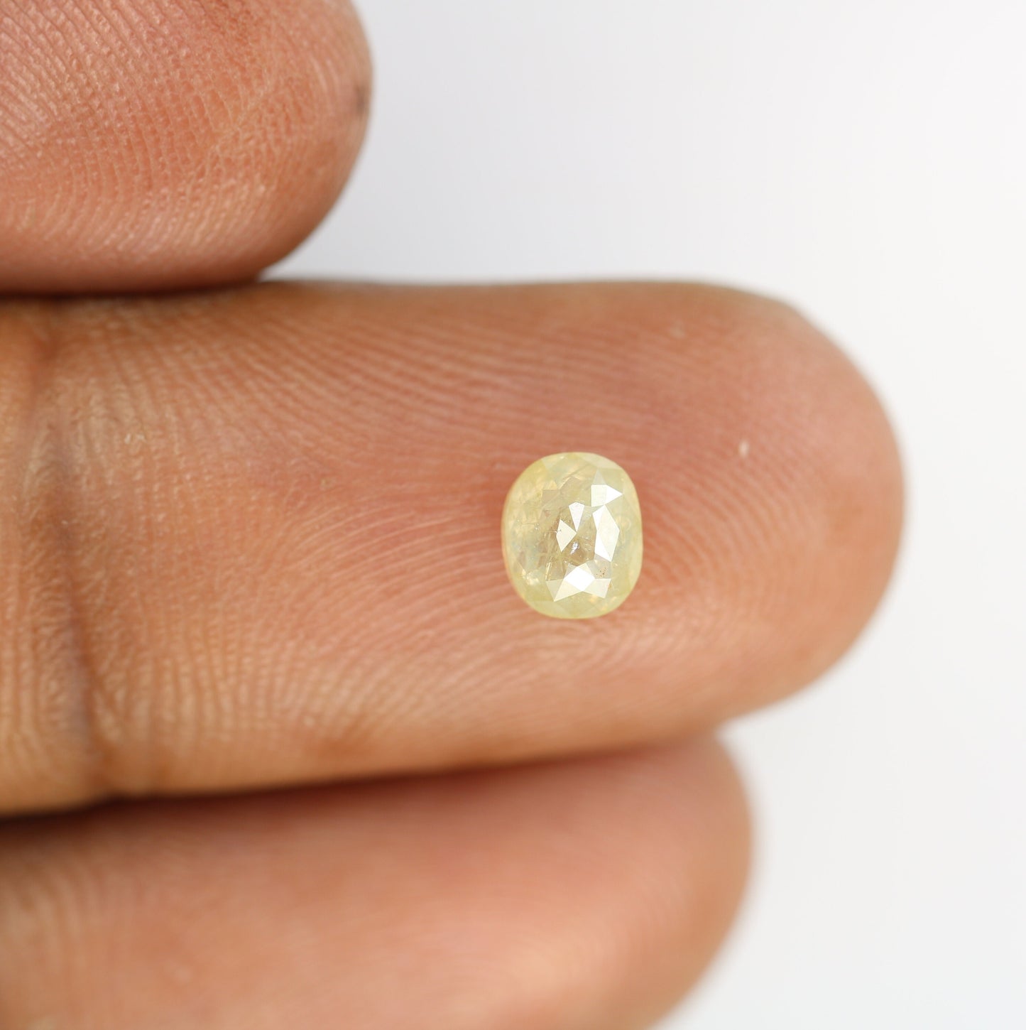 0.91 CT Fancy Light Yellow Oval Diamond | Rustic Bezel Set Diamond for Engagement Ring, Gift for Girlfriend, Wedding Gift